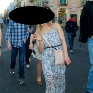 Blue print maxi dress